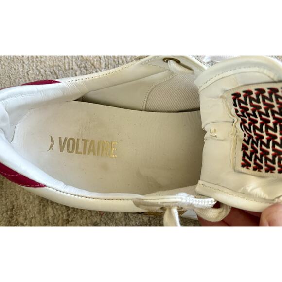 Zadig & Voltaire Women's Tennis Sneakers White Leather Size 37 - Picture 10 of 11